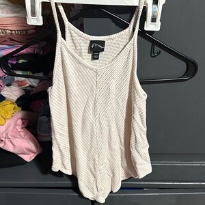 Cream Striped Girls Top